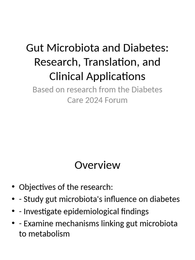 Expanded Gut Microbiota and Diabetes Presentation | PDF | Diabetes ...