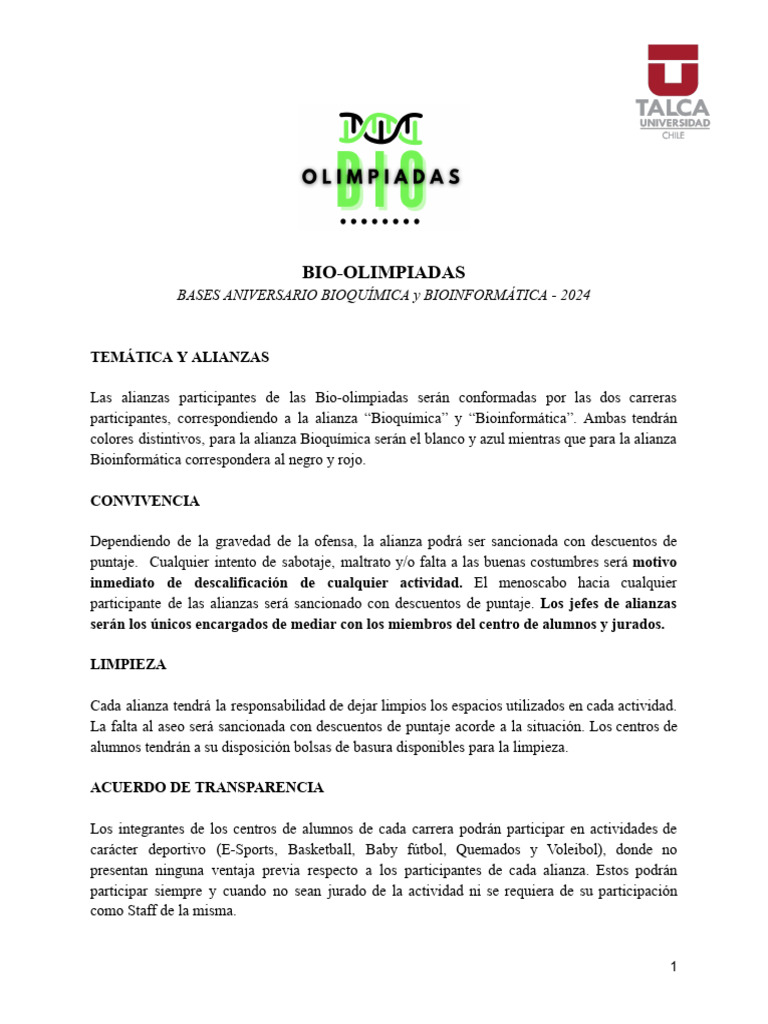 Bases Bio-Olimpiadas | PDF | Deportes | Juegos de pelota