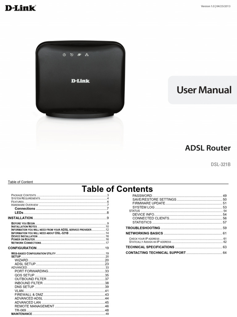 D-Link DSL-321B User Manual Guide | PDF | Ip Address | Port (Computer ...