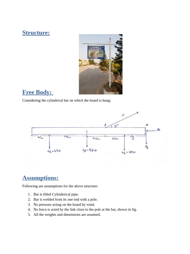Stress Analysis & FOS for Bar Structure | PDF | Stress (Mechanics ...