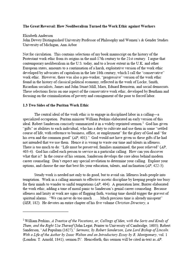 Neoliberalism and the Work Ethic Shift | PDF | Utilitarianism | Slavery