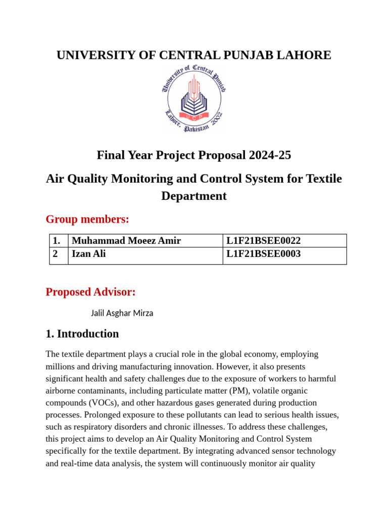 Project Proposal Format 24 | PDF | Air Pollution | Occupational Safety ...