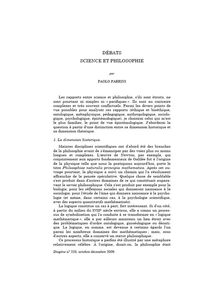 Science et philosophie : relations complexes | PDF | Science ...