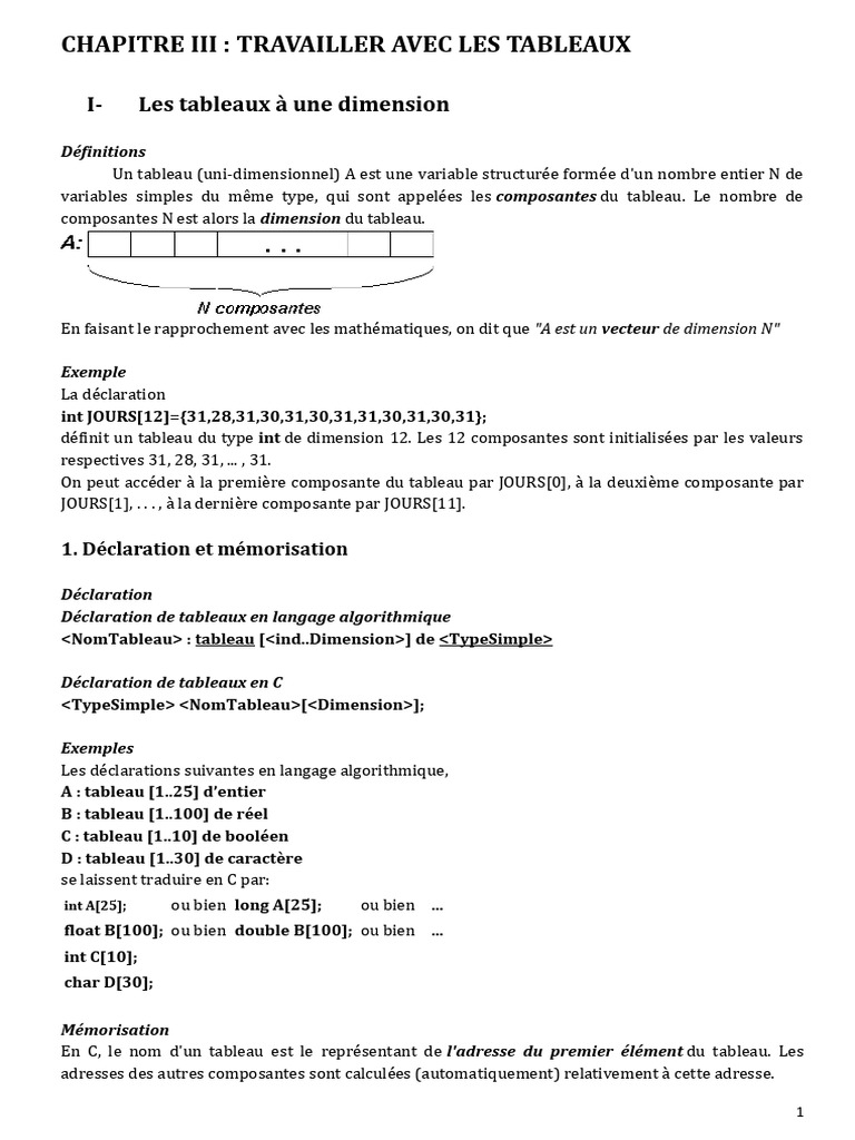 Introduction aux tableaux en C | PDF | Booléen | Informatique