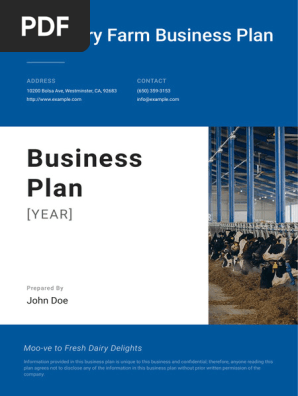 Dairy Farm Business Plan