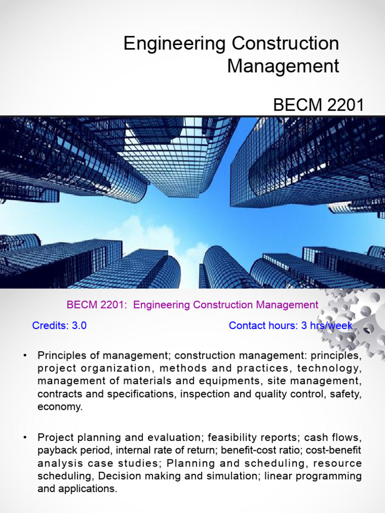 Engineering Construction Management Overview | PDF | Project Management ...