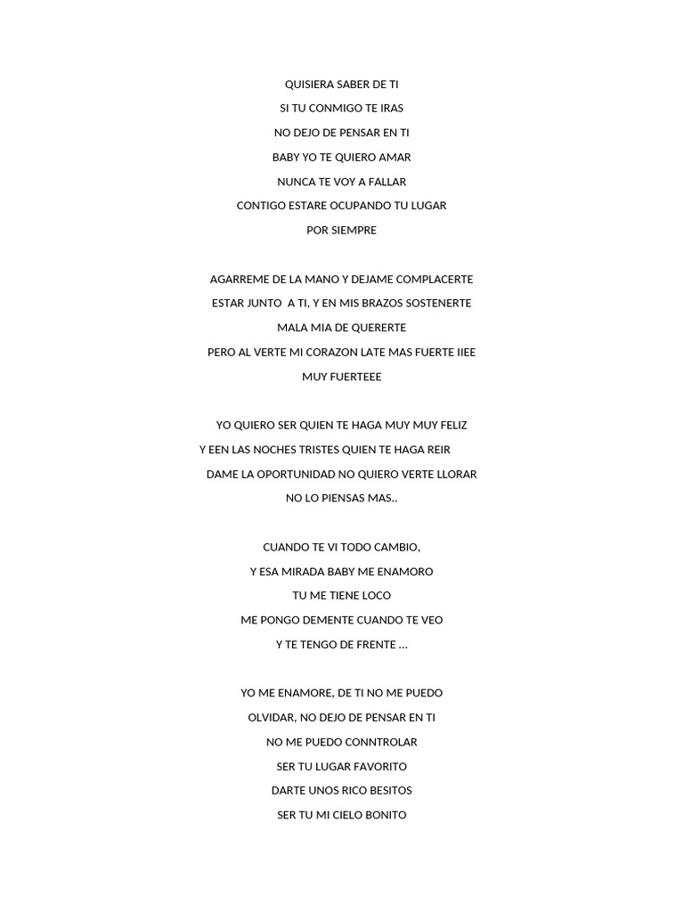 Letras de Merengue: Amor y Pasión | PDF | Poesía
