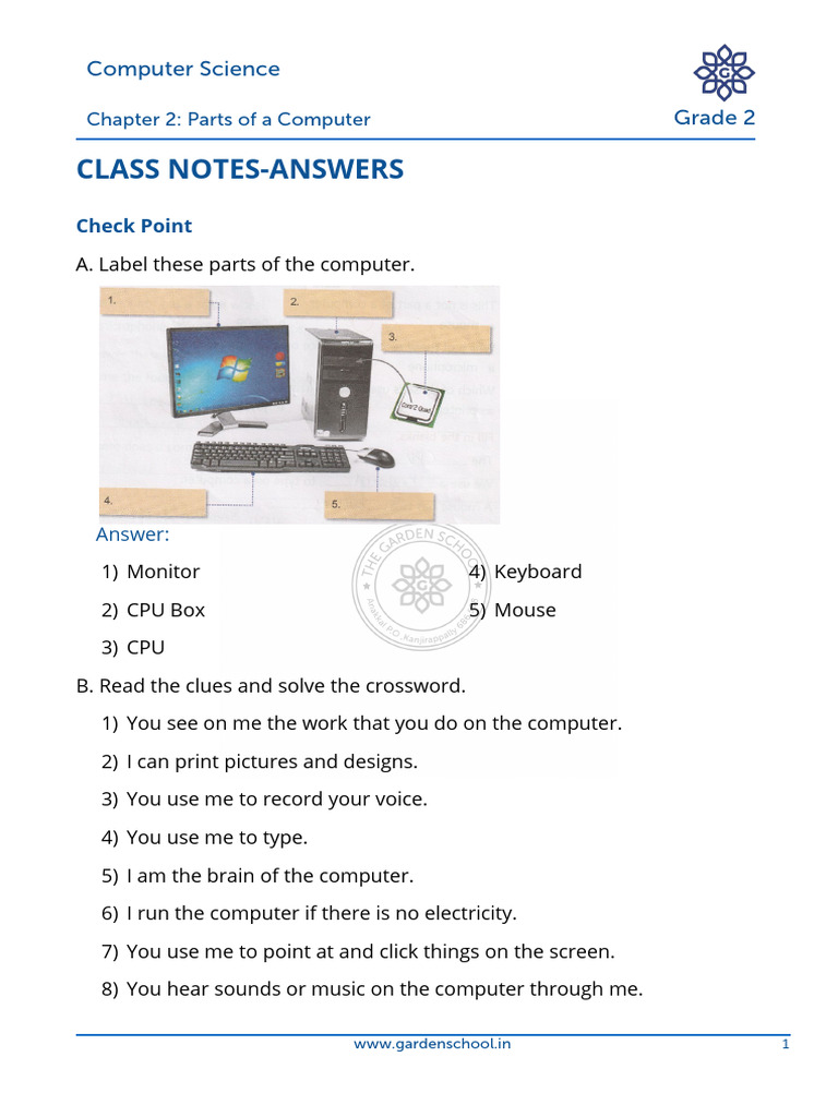 AK CN Grade+2 Computer+Science Chapter+2 | PDF | Computer Monitor ...