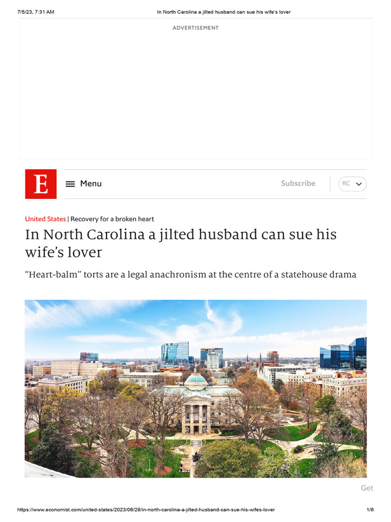 In North Carolina A Jilted Husband Can Sue His Wife's Lover PDF