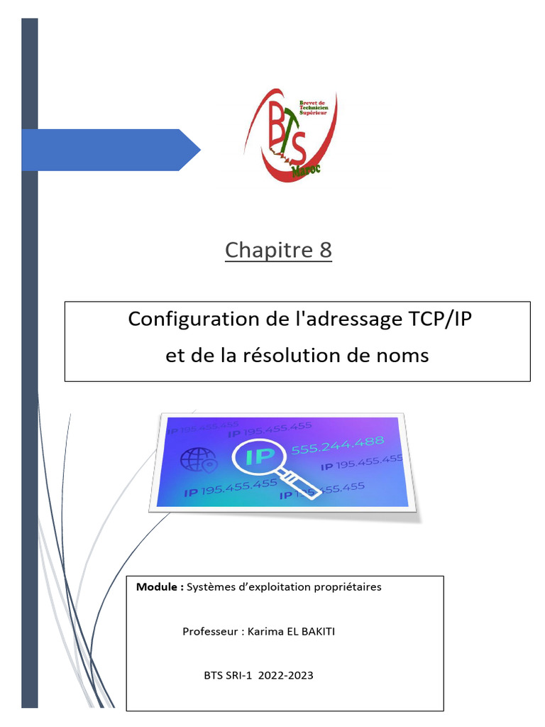 Configuration des adresses IP TCP/IP | PDF | Adresse IP | Système de ...
