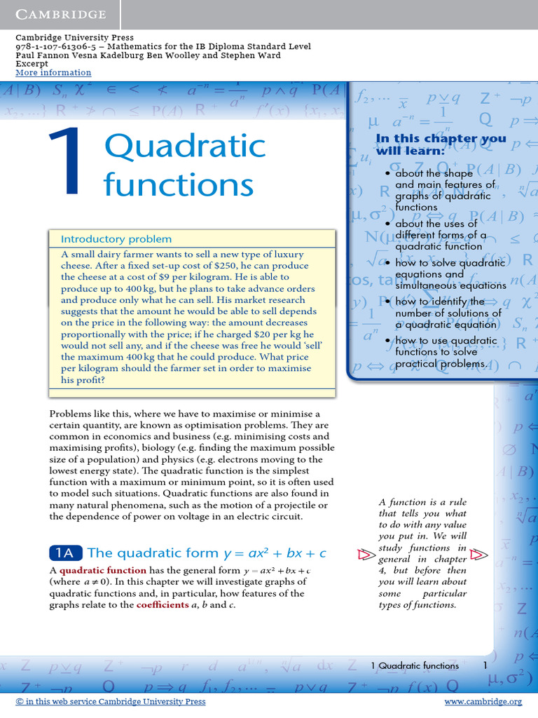 Excerpt | PDF | Quadratic Equation | Mathematics