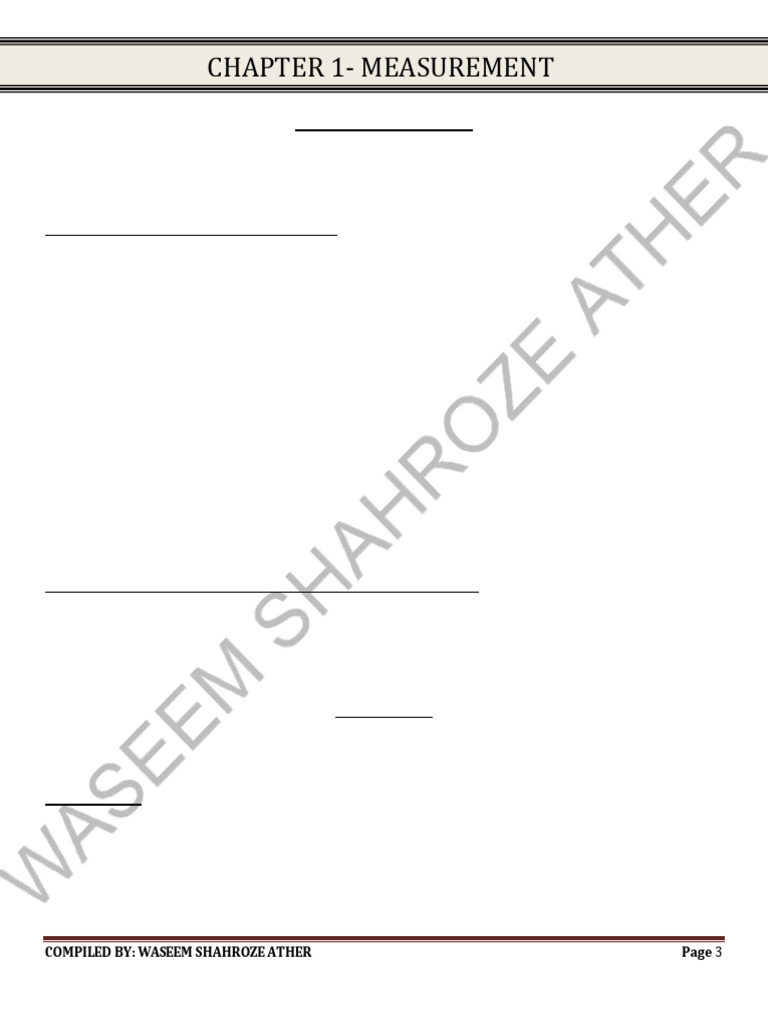 Chapter 1 To Chapter 3 Physics Notes Pdf Accuracy And Precision