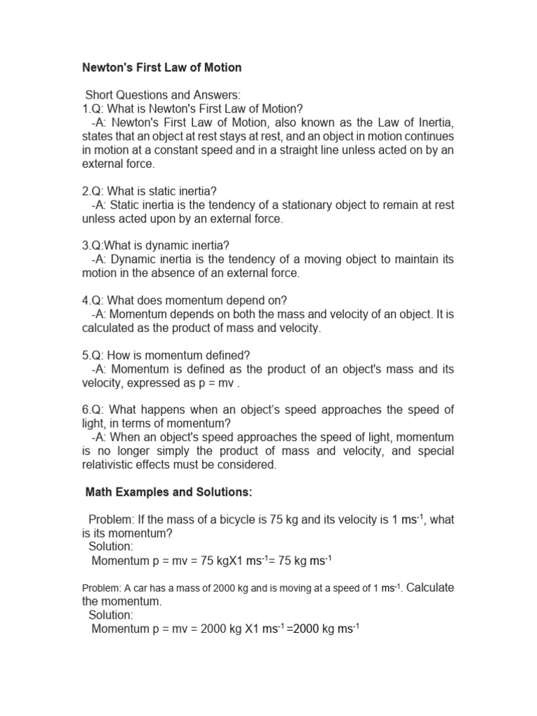 Newton's Laws of Motion Explained | PDF | Force | Momentum