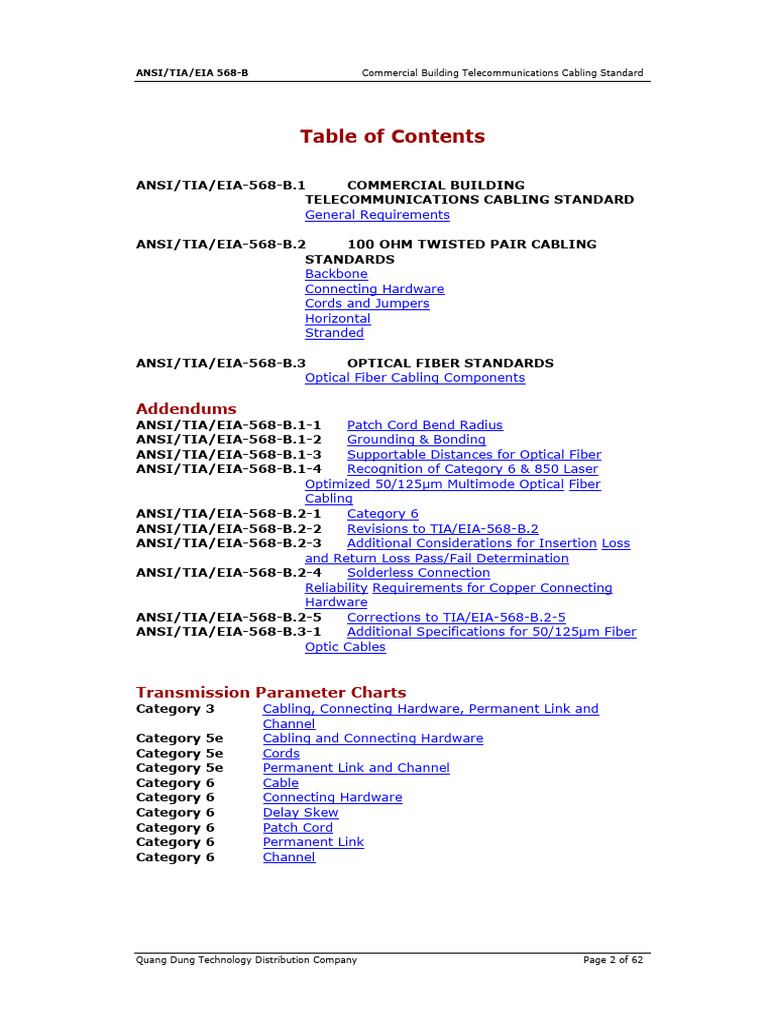 ANSI/TIA/EIA 568-B Cabling Standards | PDF | Electrical Engineering ...
