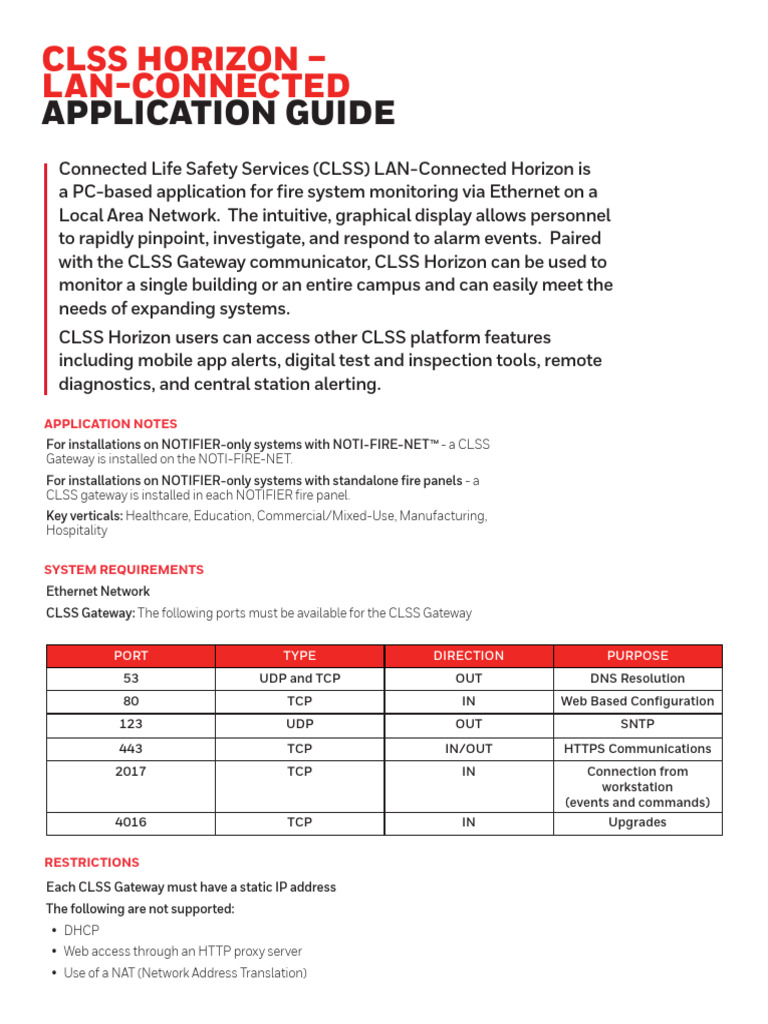 HW Fire SS CLSSHorizonApplicationGuide | PDF | Port (Computer ...