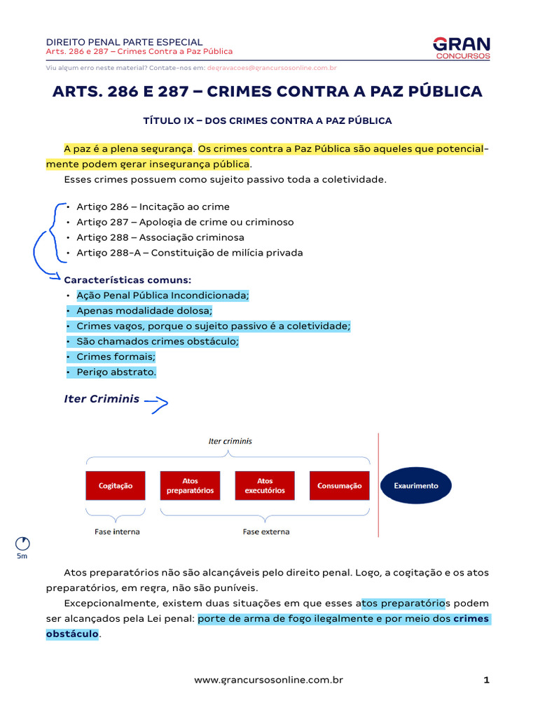 Crimes 286 e 287: Incitação e Apologia | PDF | Crimes | Crime e Violência