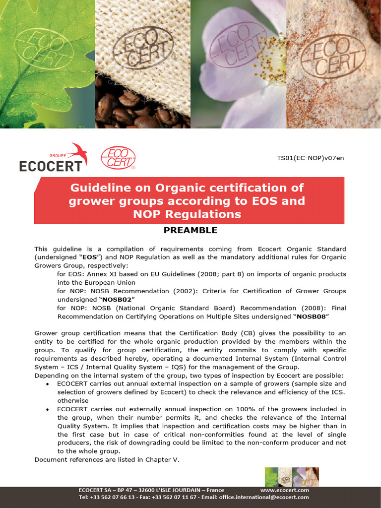 Guidelines for NOP Group Certification | PDF | Regulatory Compliance ...