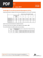 IGCSE Environmental Management 0680 Grade Thresholds | PDF
