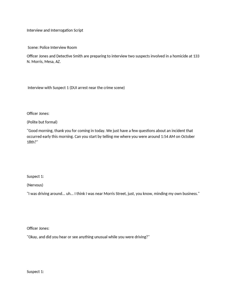 Interview verses Interrogate assignment 2024 | PDF | Detective