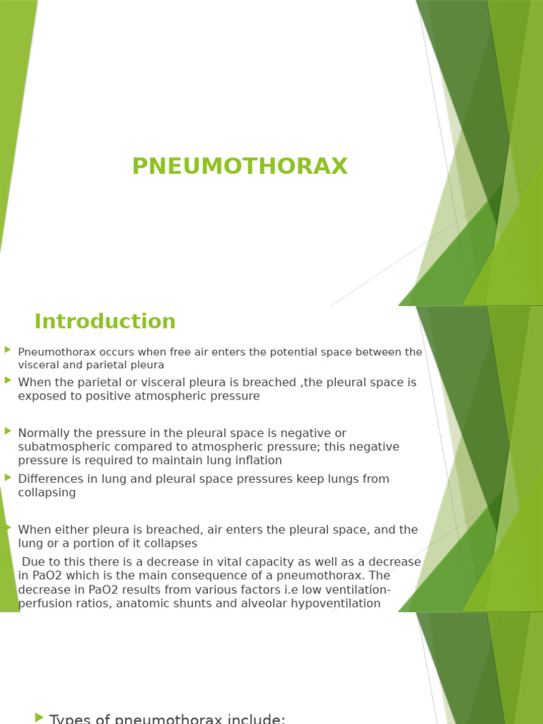 PNEUMOTHORAX PDF Thorax Lung