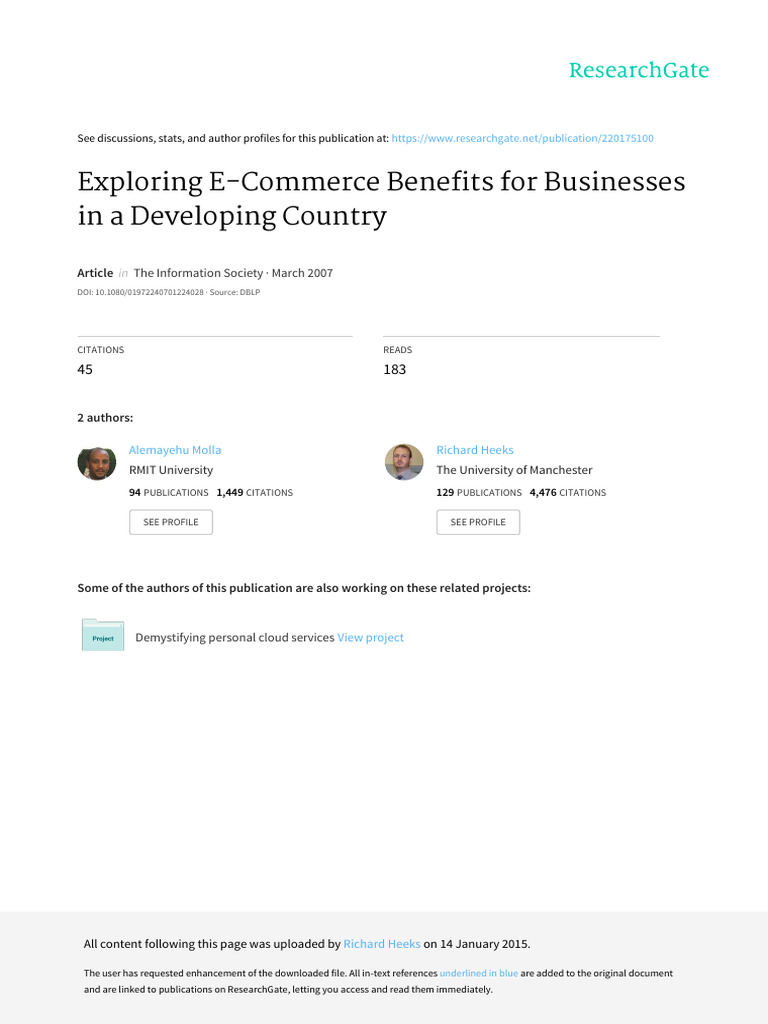 Exploring E Commerce Benefits For Busine | PDF | Factor Analysis ...