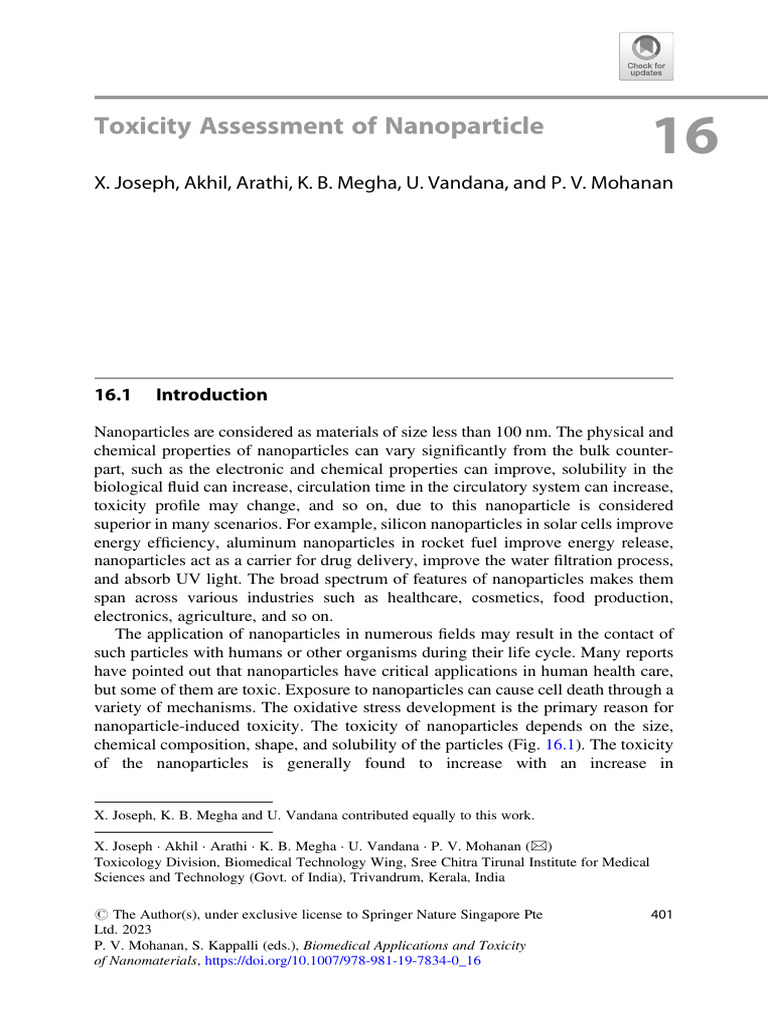 Nanoparticle Toxicity Assessment Methods | PDF | Lactate Dehydrogenase ...