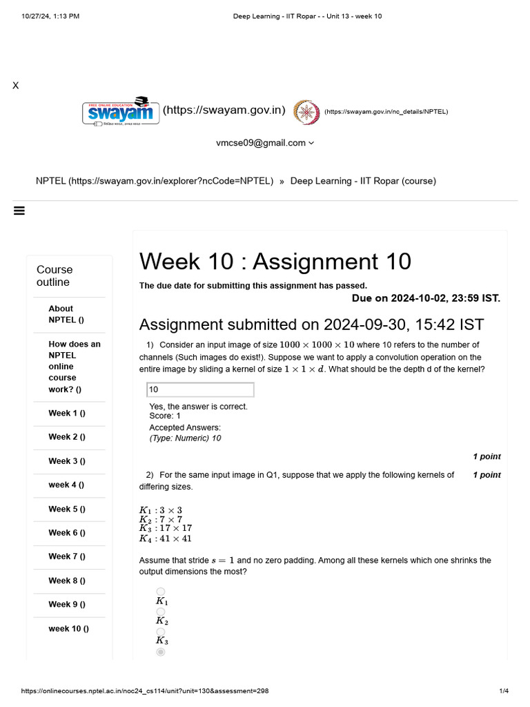 Deep Learning - IIT Ropar - Unit 13 - Week 10 | PDF | Computer Science ...
