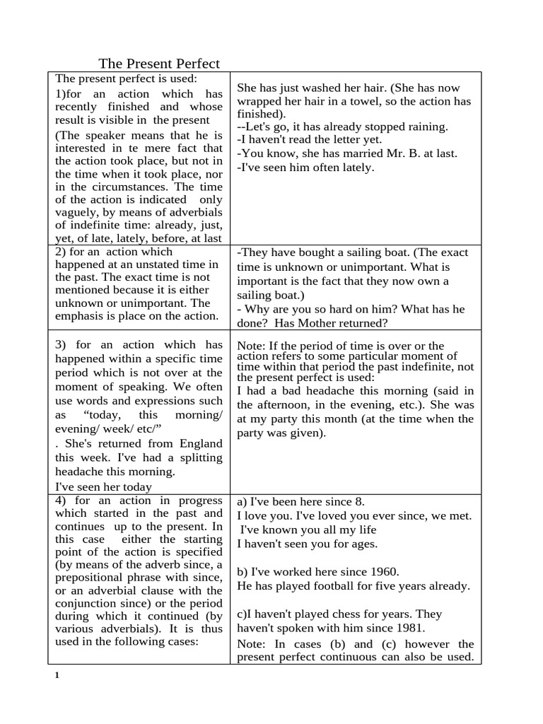 3 The Present Perfect | PDF | Linguistic Morphology | Linguistic Typology
