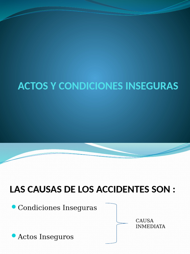 Actos y Condiciones Inseguras en el Trabajo | PDF