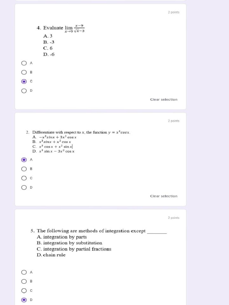 MTH 102 TEST | PDF | Function (Mathematics) | Trigonometric Functions