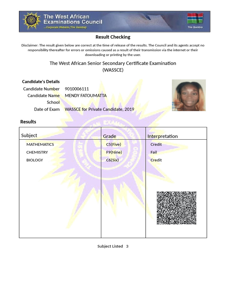 WAEC 2019 Result Summary | PDF