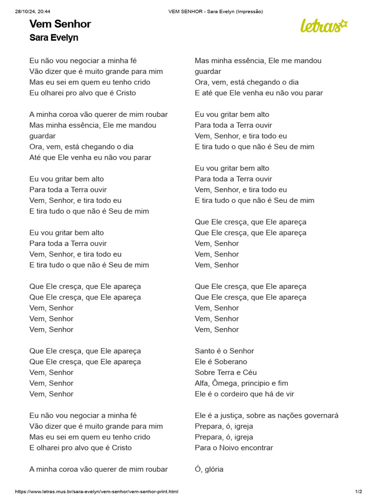 Letra da música 