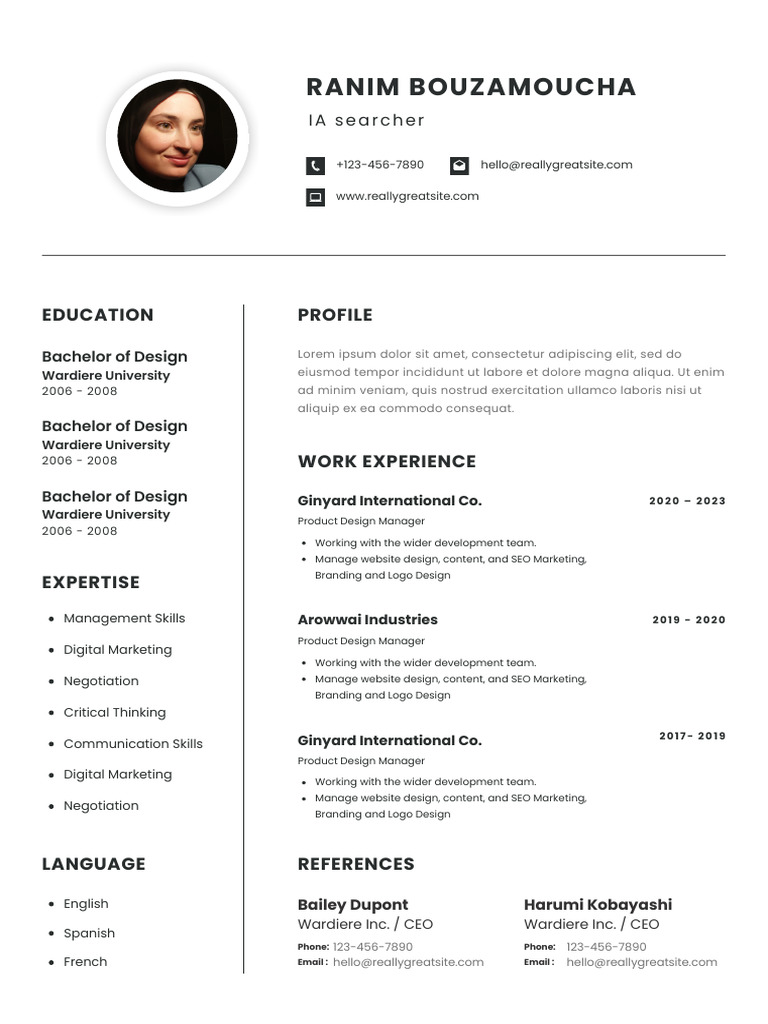 Professional Minimalist CV Resume | PDF | Career & Growth