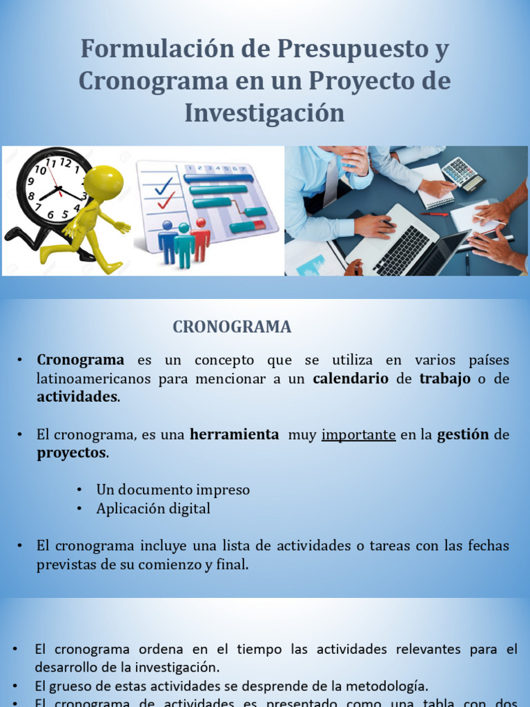 Clase 12 Cronograma y Presupuesto | PDF | Presupuesto