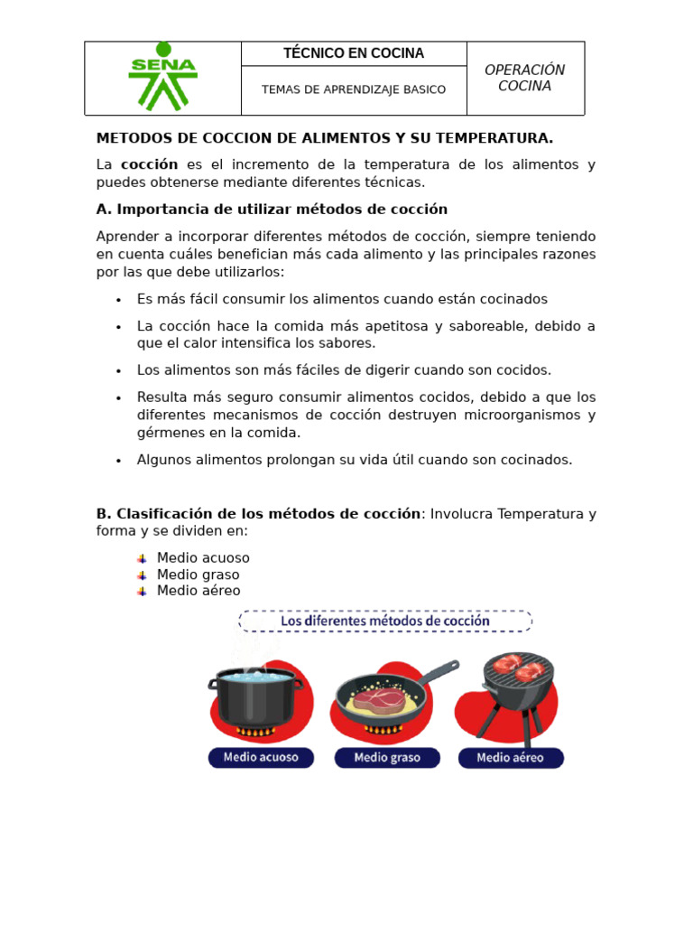 Sena - Metodos de Coccion | PDF | Cocinando | Fritura
