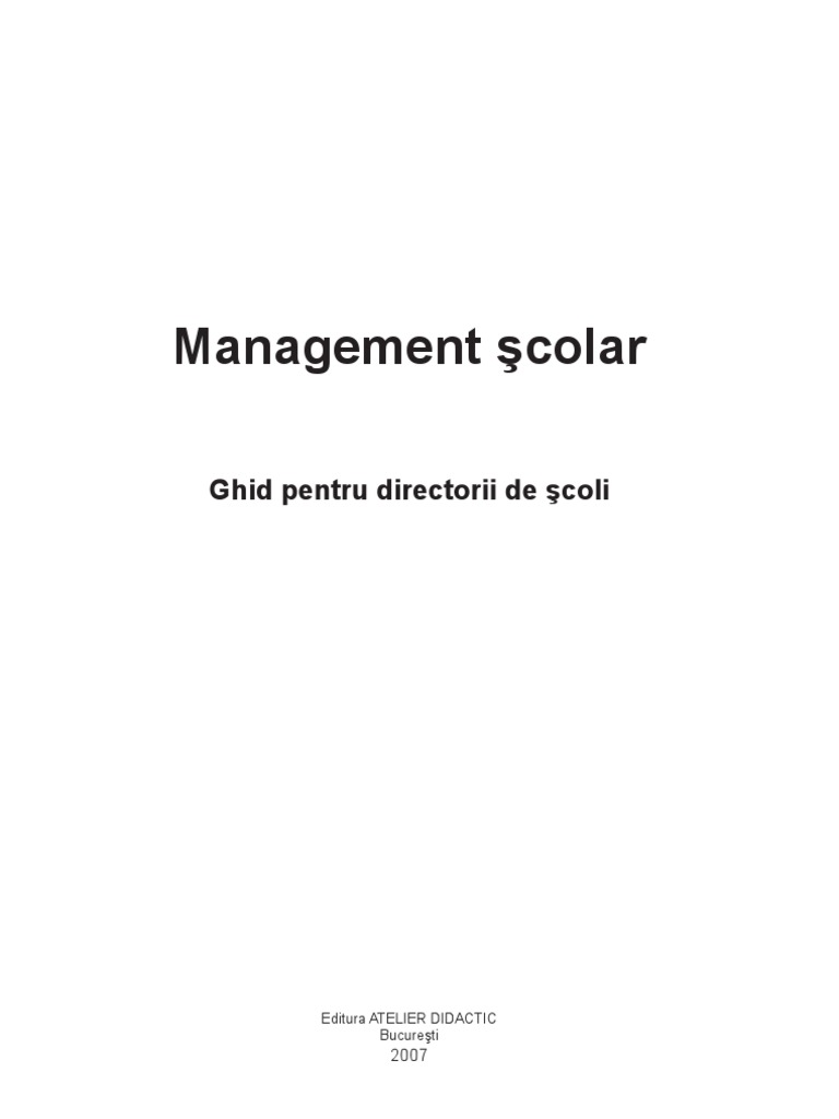 Ghid Management Scolar | PDF