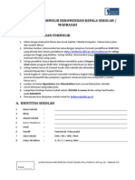 Formulir Rekomendasi Sekolah Bidikmisi 2011