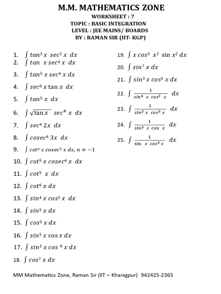 BASIC INTEGRATION w-7 | PDF