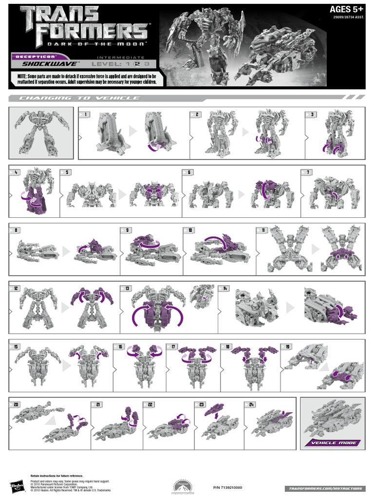 Transformers (DOTM) Mechtech Voyager Class Shockwave (Guide) | PDF ...