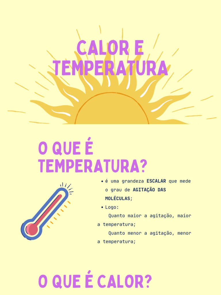 Calor e Temperatura: Conceitos e Efeitos | PDF | Calor | Temperatura