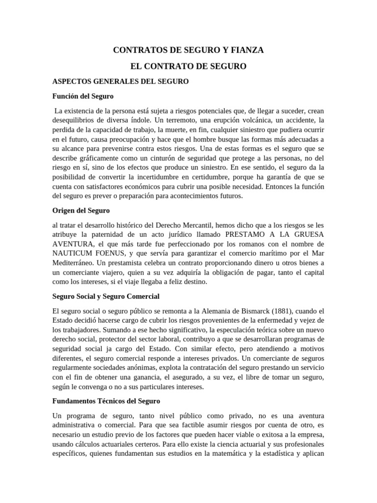 Contratos de Seguro: Fundamentos y Tipos | PDF | Póliza de seguros | Seguro