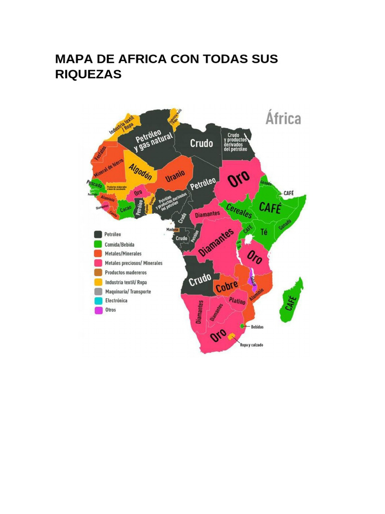 Mapa de Africa Con Todas Sus Riquezas | PDF