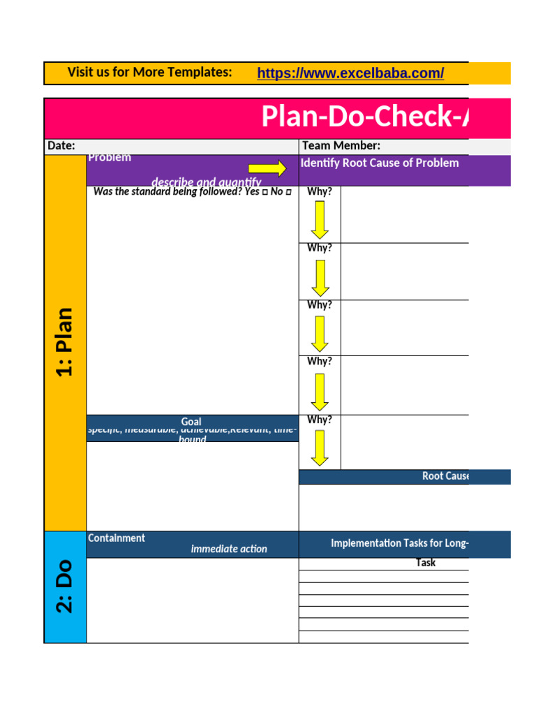 Free PDCA Excel Template Download | PDF | Systems Thinking