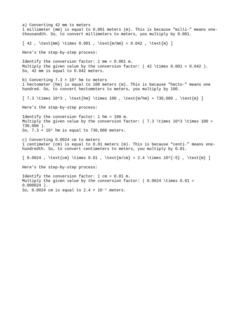 Metric Conversion Guide: mm, hm, cm to m | PDF | Teaching Methods ...
