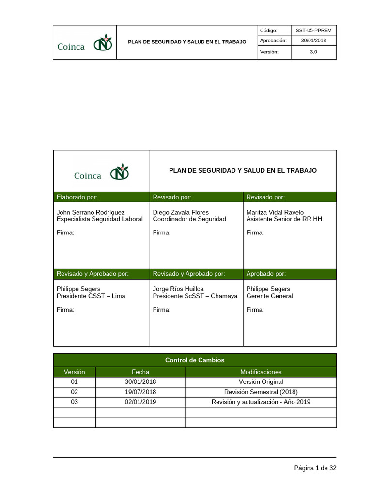 5 - SST-05-PPREV - Plan SST | PDF | Seguridad y salud ocupacional ...