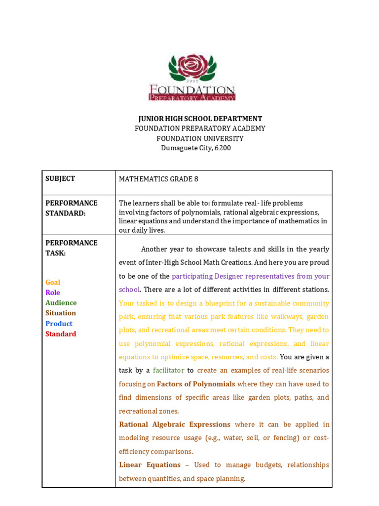 Math Applications in Park Design | PDF | Equations | Mathematics