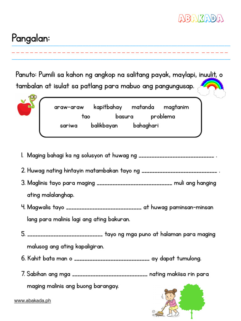 Kayarian-ng-mga-Salita-Worksheet-2 2 | PDF