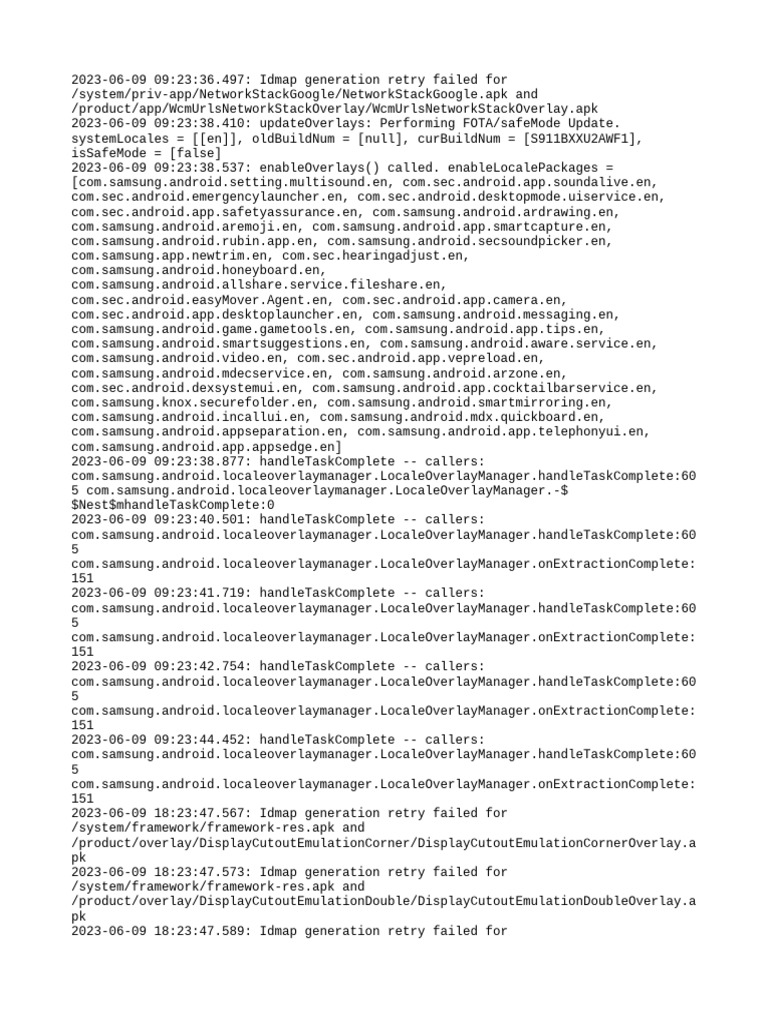 Idmap Generation Failures Log | PDF | Software | Information Appliances