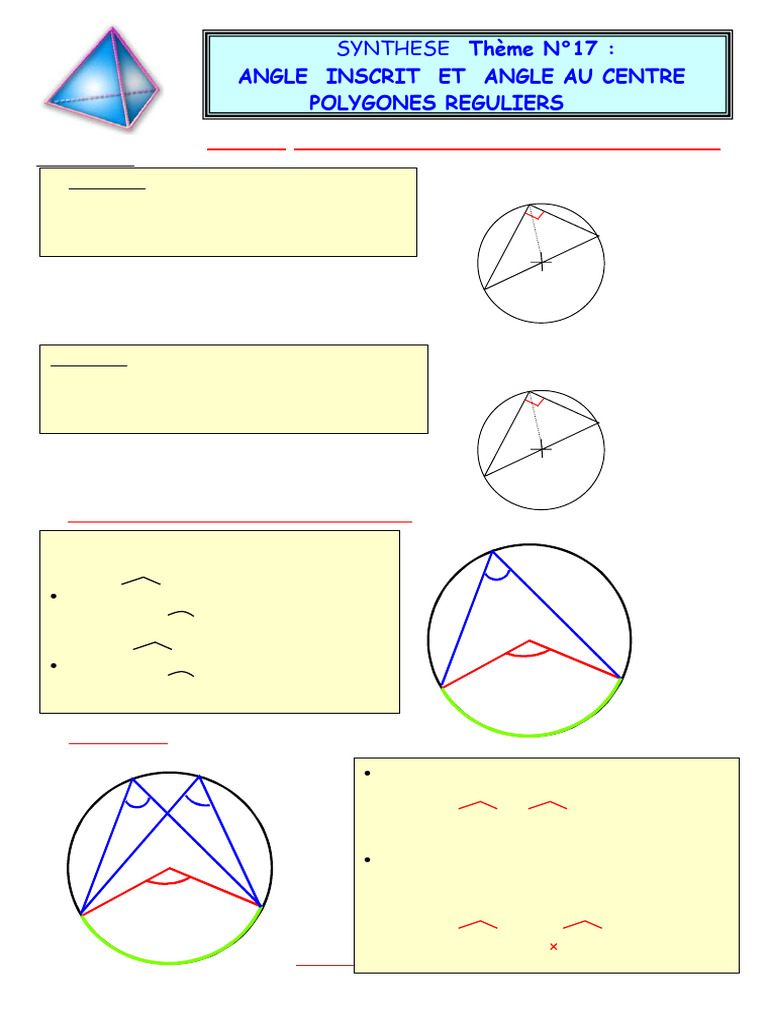 Angle Inscrit Et Angle Au Centre Polygones Reguliers | PDF | Triangle ...