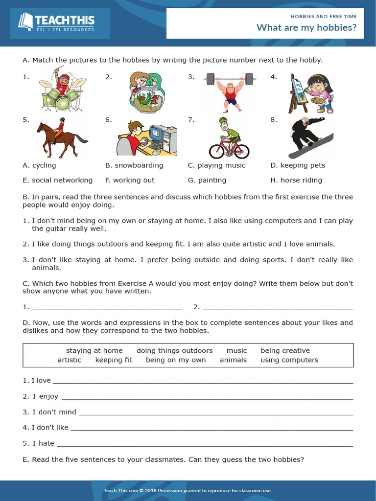 What Are My Hobbies | PDF